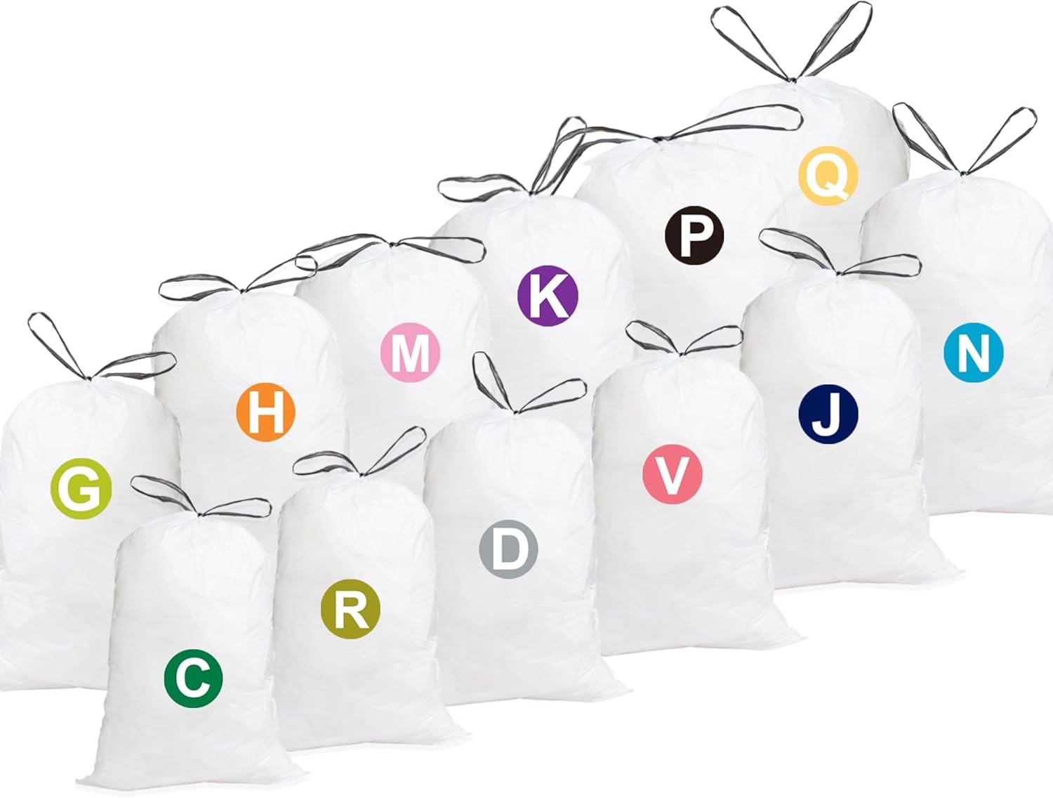 200 pieces, 9-15 gallons, reinforced pull rope, suitable 9-15 gallon trash cans.