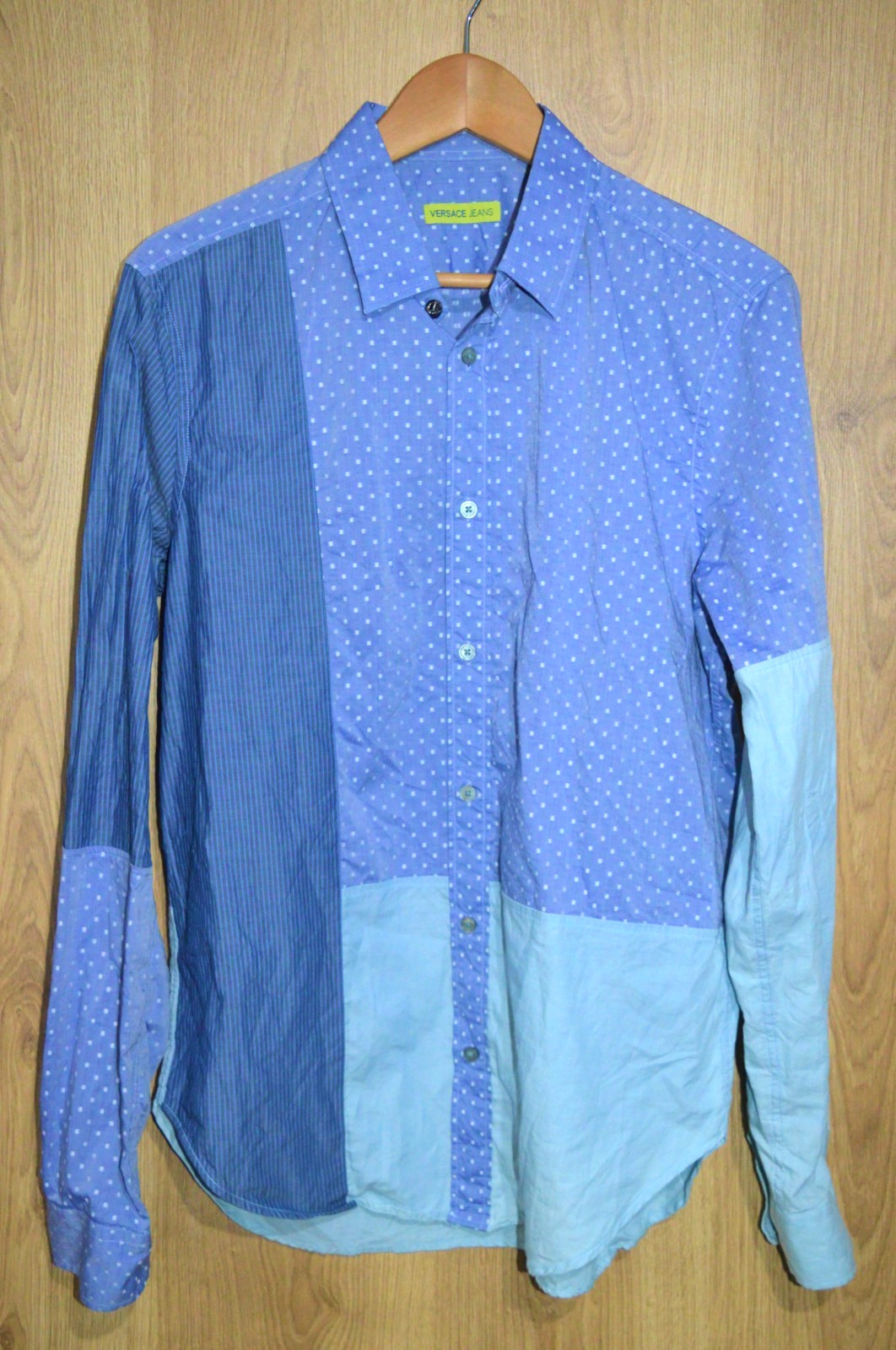 Versace Jeans Patchwork Button Long Sleeve Shirt … - image 1