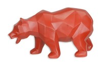 Figur Aus Kunstharz BäR Rot Replikat Retro Design Dekoration