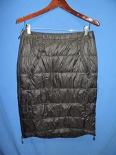 Weatherproof M Black Down Filled Snow Skirt Jacket Knee Pockets Coat Winter zip