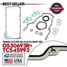 Genuine Timing Cover Oil Pan Gasket For Cadillac Chevrolet Buick GMC 4.8L 5.3L