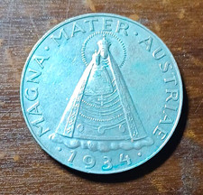 &Ouml;sterreich 2 Schilling 1934 Magna Mater Austriae Silberm&uuml;nze 0,835 Religion