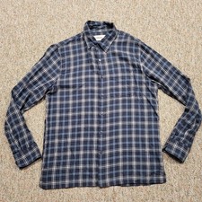 Abercrombie Fitch Shirt Mens Medium Blue Plaid Soft AF Button Up Long Sleeve