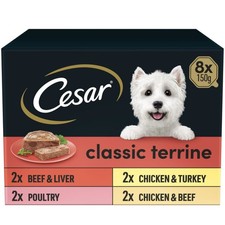 48 x 150g Cesar Classics Adult Wet Dog Food Trays Mixed Selection in Loaf 5.52 per kilo