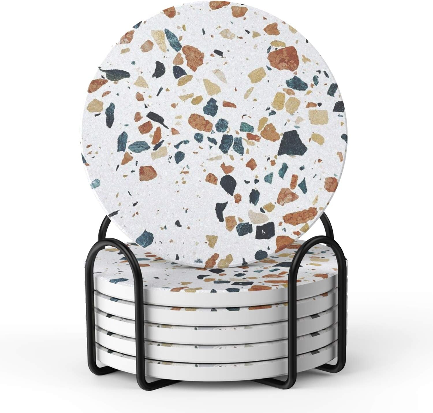 Dessous de verre absorbants LIFVER porte verre anti tache avec socle de rangement