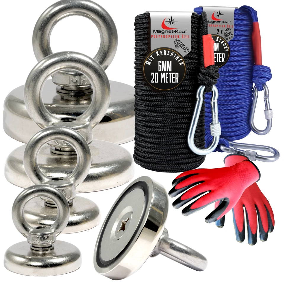 Bergemagnet Neodym Magnete mit Loch Bohrung Senkung Öse Topfmagnet 500KG Stark