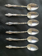 Sechs 800er Silber Mokkalöffel 10 cm - Wilkens, Topp