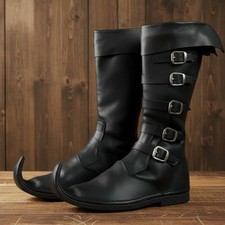 Medieval Leather Viking Boots Renaissance LARP Costume Shoes