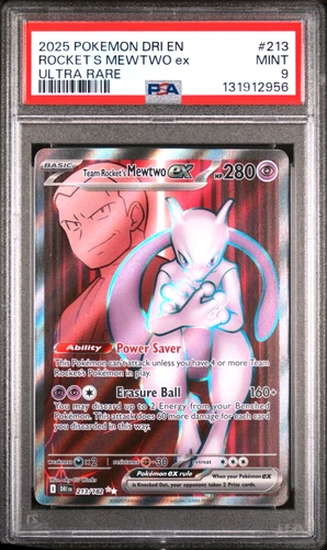 Team Rocket's Mewtwo ex 213 2025 Pokemon Destined Rivals UR PSA 9 MINT Card