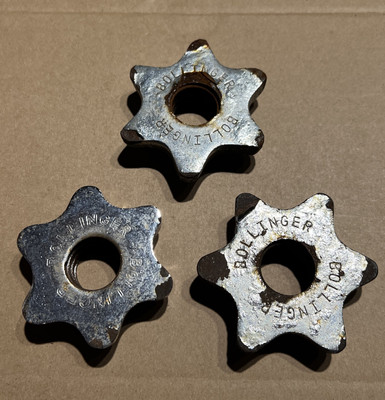 Set of 3 Vintage Bollinger Screw On Collars for 1'' Bar - Rough Condition - Look