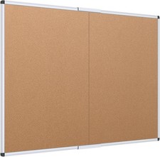 Cork Bulletin Board/Foldable Noticeboard 36 X 24 Inches Silver Aluminium Frame