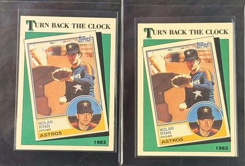 1988 TOPPS TIFFANY NOLAN RYAN TURN BACK THE CLOCK #661 LOT OF 2 CARDS
