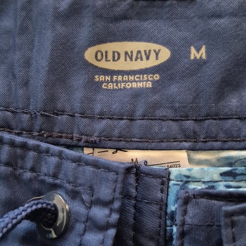 OLD NAVY MEN'S BOARD SHORTS SWIM SHORTS TRUNKS sz M BEACH SURF SUMMER BLUE - Afbeelding 3 van 3