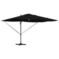 Parasol déporté noir moderne 351 x 250 x 253 cm pivotant inclinable jardin en p