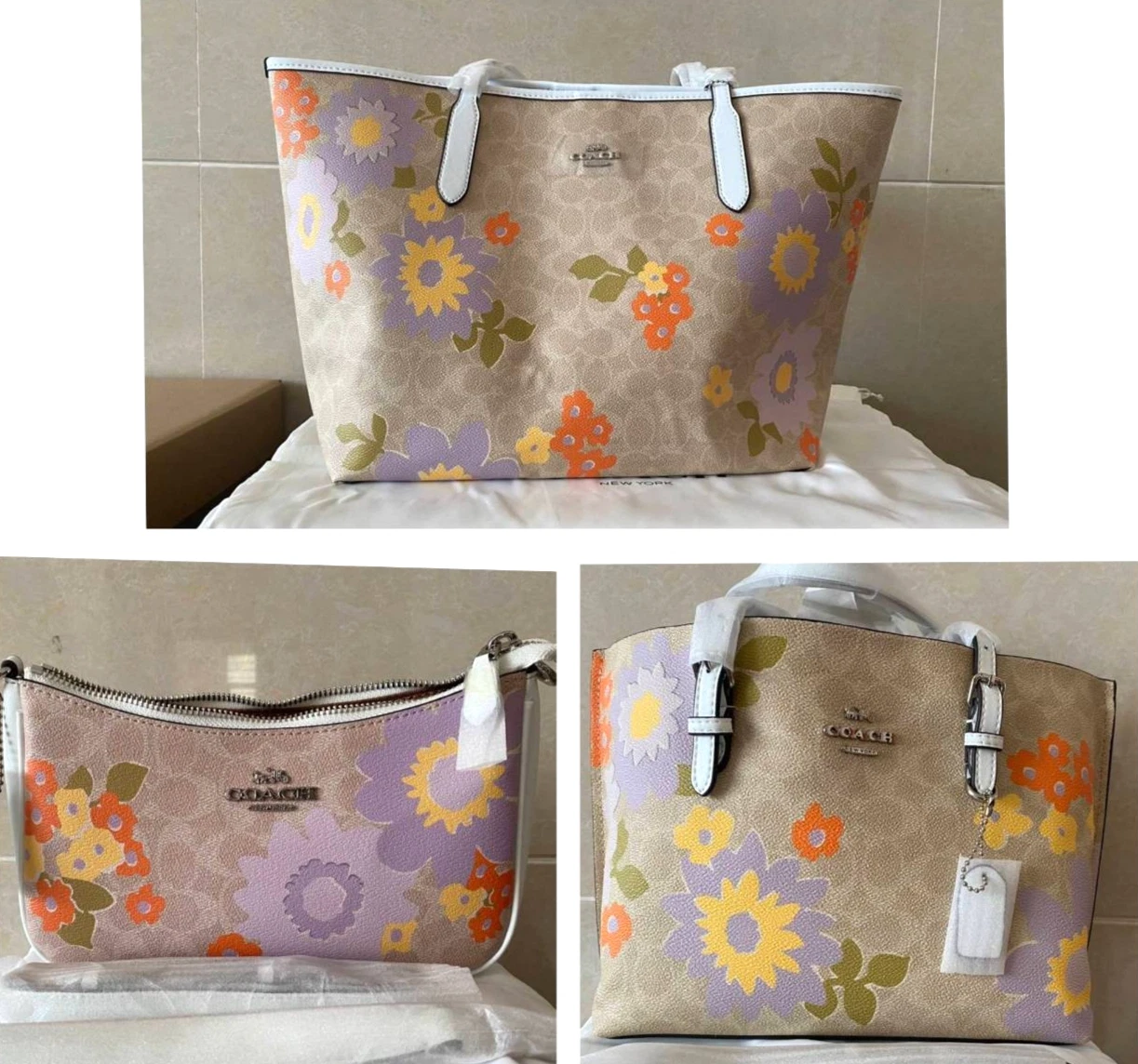 Borsa Coach City firmata tela con stampa floreale CBG71 CBT21 CBG73 Outlet