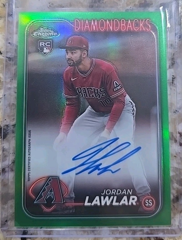 2024 TOPPS CHROME RC AUTO GREEN REFRACTOR RAJLA JORDAN LAWLAR 45/99 Diamondbacks