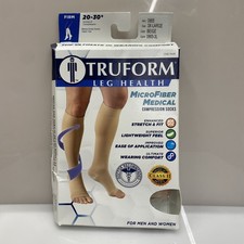 Truform 20-30 Below Knee Compression Stockings Open Toe Beige 3XL -Damage Box
