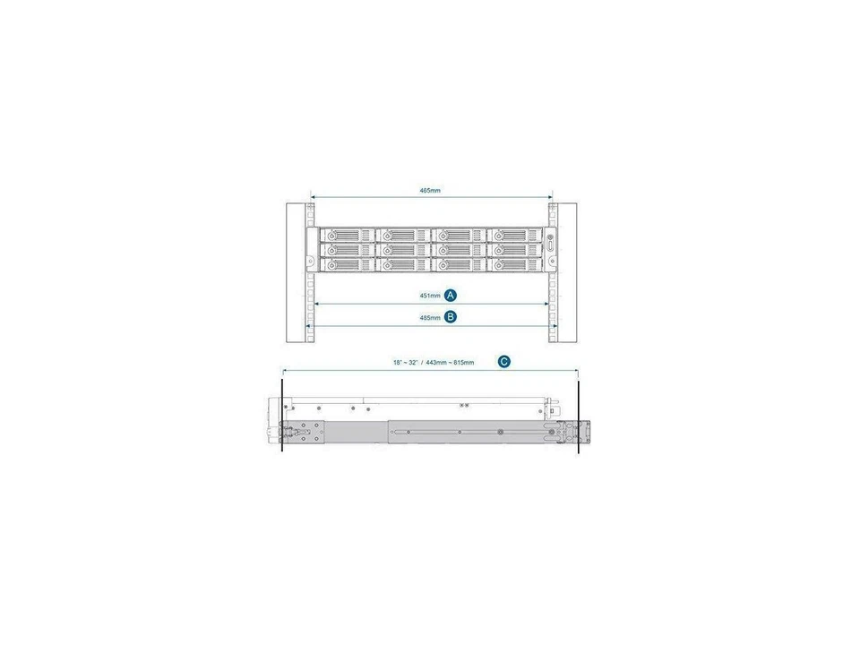 QNAP RAIL-B02 Rail Kit For 1270U 1269U 870U 871U 1271U 869U 1253U 853U 471U - Image 3 of 4