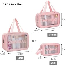 Toiletry Bag 3 pcs, Waterproof Wash Bags Set ...