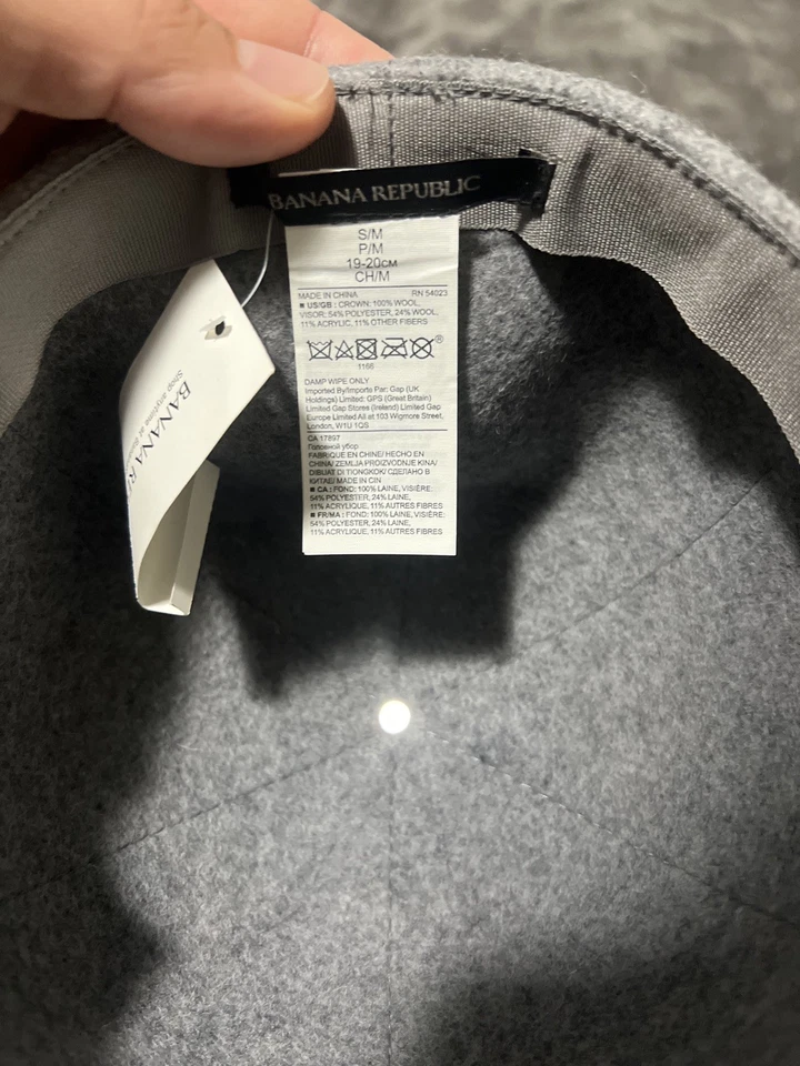 Gorra de béisbol gris nueva con etiquetas, sombrero, mezcla de lana Banana Republic PEQUEÑA  Foto 4 de 4