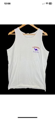 Vtg 90s Camel Cigarettes Faded Distress Tank Top XL Smoking Grunge Biker Punk