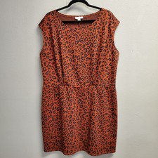 Nine West Dress Womens 2XL Animal Print Sleeveless Sheath Stretch XXL