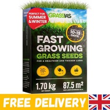 Grassias Fast Growing Grass Seed – 1.70KG  Quality Lawn Seed For Overseeding & 15.29 per kilo