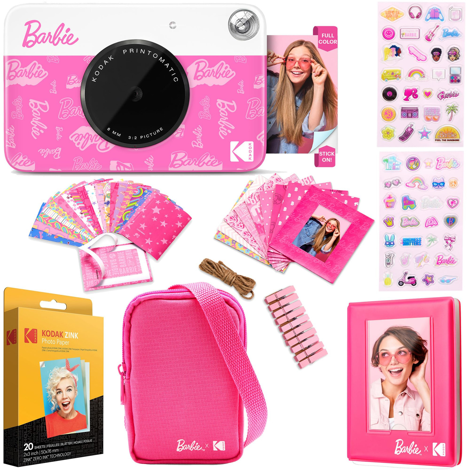 KODAK x Barbie Printomatic Fotocamera Digitale a Colori Bundle Regalo: (A8l)