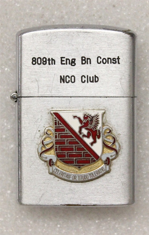 Vietnam era Cigarette Lighter - 809th Engineer Battalion NCO Club, Thailand 
