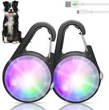 Dog Collar Light, 4 Modes Dog Lights for Night Walking, Rechargeable LED Pet Col
