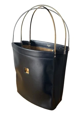 Cartier Trinity Cuir Noir Anneaux Métal Doré Argent Rose bag borsa vintage - Photo 1/4