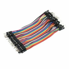 40PCS wire jumpercables 10cm 2.54MM male to male 1P-1P *tn