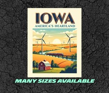 IOWA - USA - Portrait Travel Sticker High Quality Die Cut for Laptop Suitcase