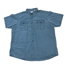 Redhead Button Shirt Men 2XL Teal Ripstop Fish Hike Outdoor Pocket Button Up XXL