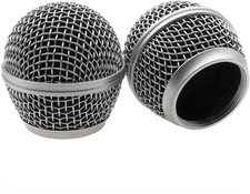 2 PCS Microphone Ball Head Mesh Grill SM58 Microphone Head Replacement Microphon