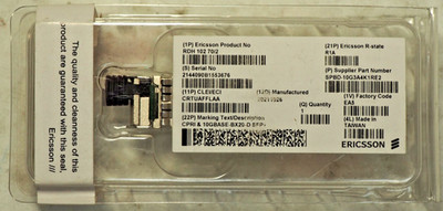 ERICSSON RDH102 70/2 CPRI & 10GBASE-BX20-D SFP+ Optical Transciever CRTUAFFLAA