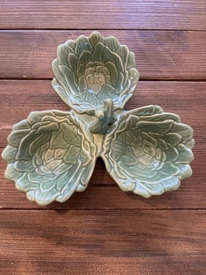 John Derian For Target  Artichoke Three Section Stoneware Serving Bowl Green