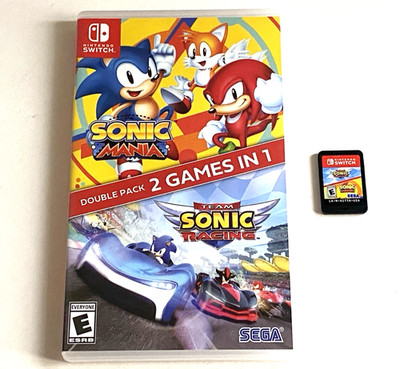 Sonic Mania Team Sonic Racing Double Pack Nintendo Switch Game Case 2 Games in 1