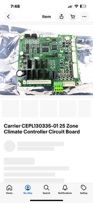 Carrier CEPL130335-01 25 Zone Climate Controller Circuit Board
