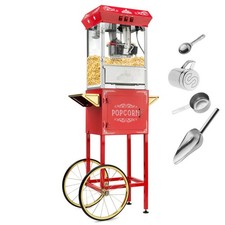 OPEN BOX - Vintage Style Popcorn Machine Maker Popper with Cart  10-Oz Kettle