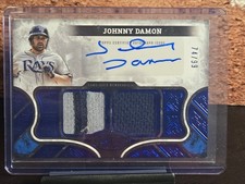 2025 Topps Tier One Johnny Damon Auto Dual Relic Purple /99 #AT1R-JDA Rays 