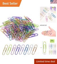 240 Medium Colored Paper Clips - Stylish Paperwork Solution for Office & School