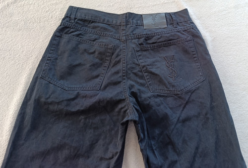 Saint Laurent, Yves Saint Laurent YSL mens vintage Black Denim Trousers Pants size 30