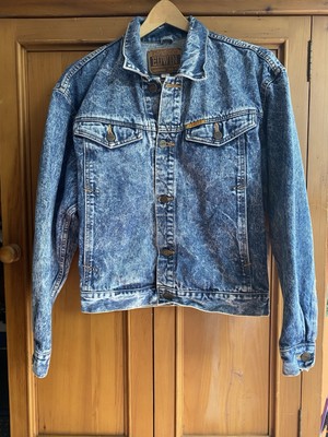 Edwin Jean Jacket Vintage 80's/90's Stone Washed Full Button Denim Small Cotton