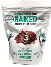 Brooklyn Biltong Naked Air Dried Zero Sugar Steak Slices 12 Ounce