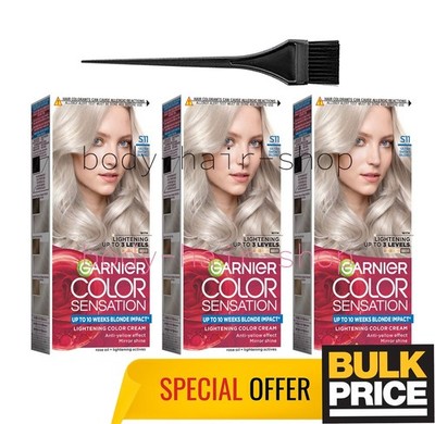 Garnier Color Sensation S11 Ultra Smoky Blonde Haarfarbe Creme Cool Ashy 3er ...