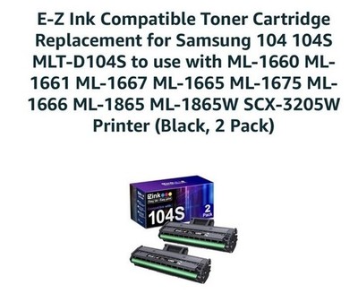 E-Z Ink Compatible Toner Cartridge Replacement for Samsung 104 104S MLT-D104S...