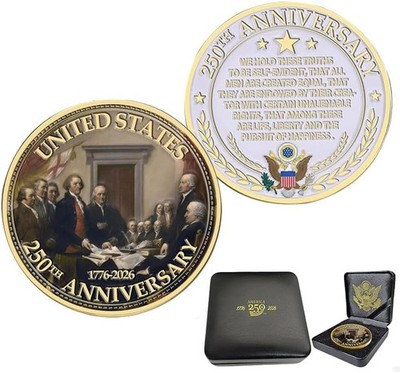 USA 250th Anniversary Challenge Coin American Eagle Patriot Commemorative