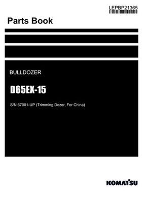 Komatsu D65EX-15 Bulldozer Parts Catalog Manual