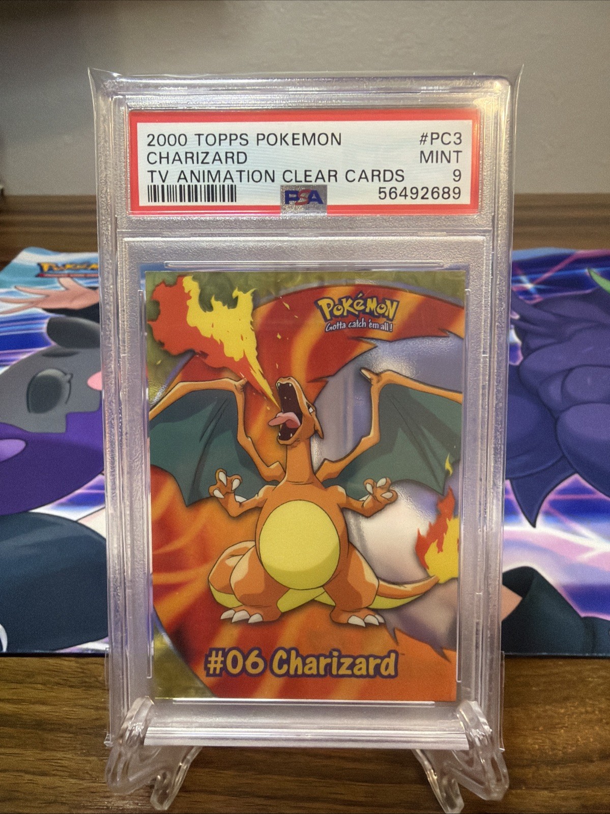 CHARIZARD TV ANIMATION CLEAR CARDS TOPPS POKEMON TV ANIMATION 2000 PC3 PSA 9